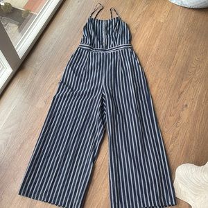 Navy and white stripe jumpsuit